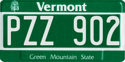 VT license plate PZZ902