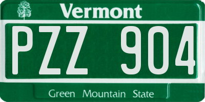 VT license plate PZZ904