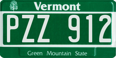 VT license plate PZZ912