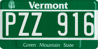 VT license plate PZZ916