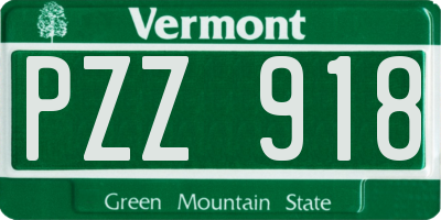 VT license plate PZZ918
