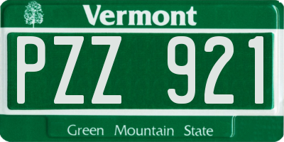 VT license plate PZZ921