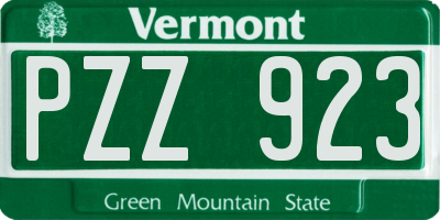 VT license plate PZZ923