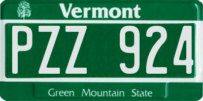 VT license plate PZZ924