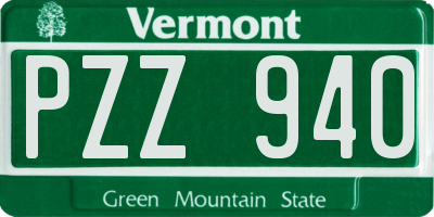 VT license plate PZZ940