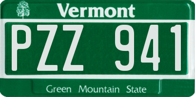 VT license plate PZZ941