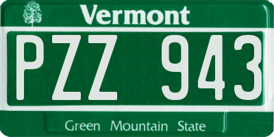 VT license plate PZZ943