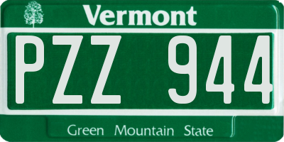 VT license plate PZZ944