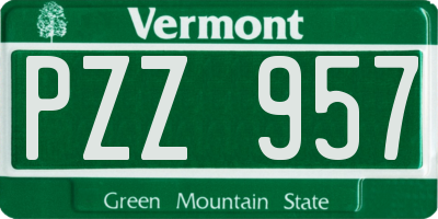VT license plate PZZ957