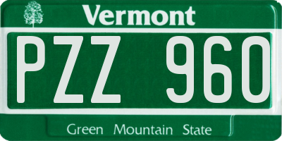 VT license plate PZZ960