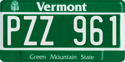 VT license plate PZZ961