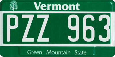 VT license plate PZZ963
