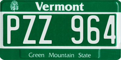 VT license plate PZZ964