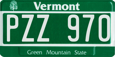 VT license plate PZZ970