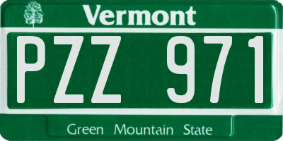 VT license plate PZZ971