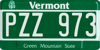 VT license plate PZZ973