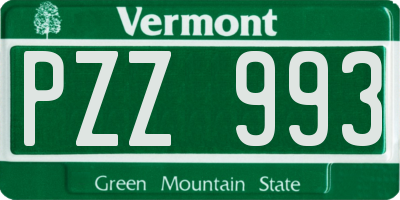 VT license plate PZZ993
