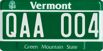 VT license plate QAA004