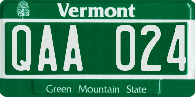 VT license plate QAA024