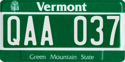 VT license plate QAA037