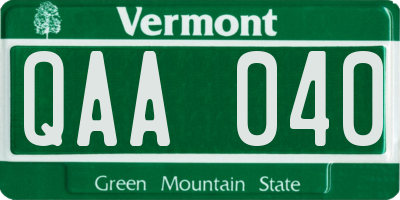 VT license plate QAA040