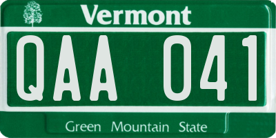 VT license plate QAA041