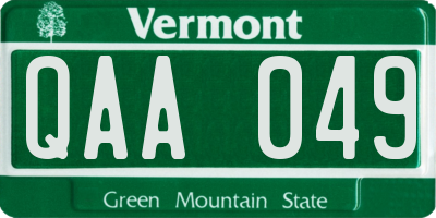 VT license plate QAA049
