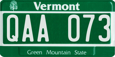 VT license plate QAA073