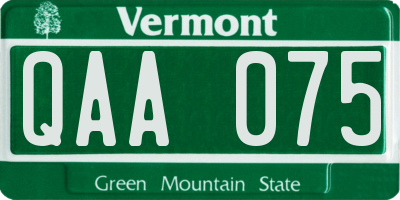 VT license plate QAA075