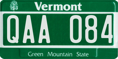 VT license plate QAA084