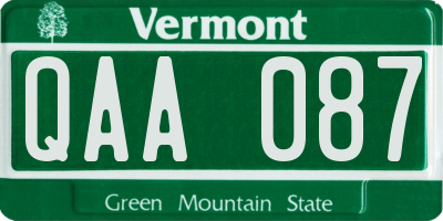 VT license plate QAA087