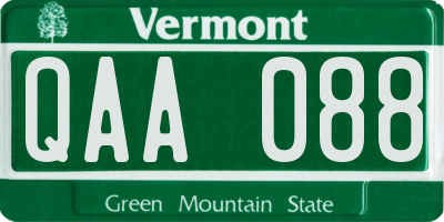 VT license plate QAA088