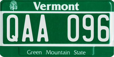 VT license plate QAA096