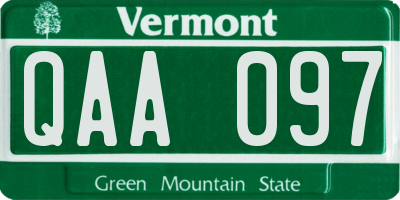 VT license plate QAA097