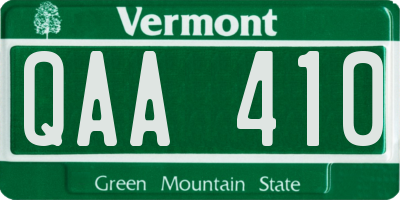 VT license plate QAA410