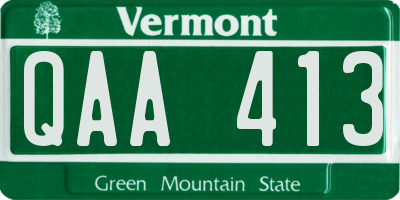 VT license plate QAA413