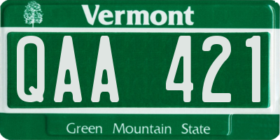 VT license plate QAA421