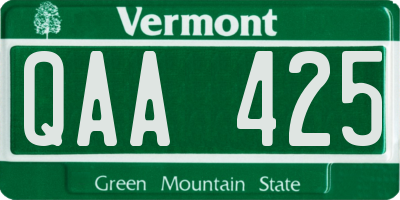 VT license plate QAA425