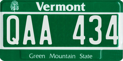 VT license plate QAA434