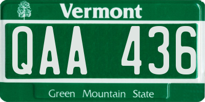 VT license plate QAA436
