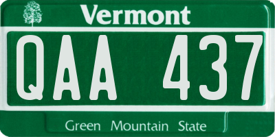 VT license plate QAA437