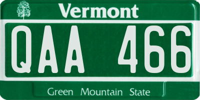VT license plate QAA466