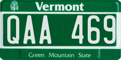 VT license plate QAA469