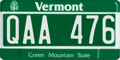 VT license plate QAA476