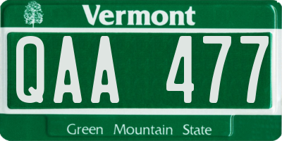 VT license plate QAA477