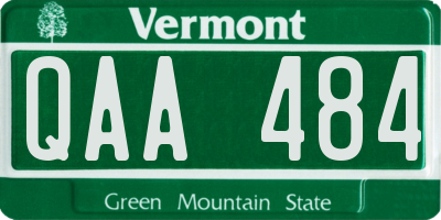 VT license plate QAA484