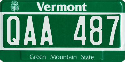 VT license plate QAA487