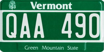 VT license plate QAA490