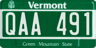 VT license plate QAA491