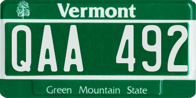 VT license plate QAA492